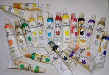22 Tubes used oil paints  various colours tube are soft not hardened.