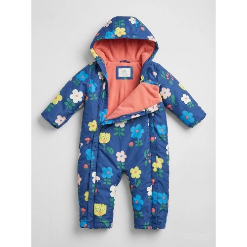 Baby blue floral - floral, snowsuit