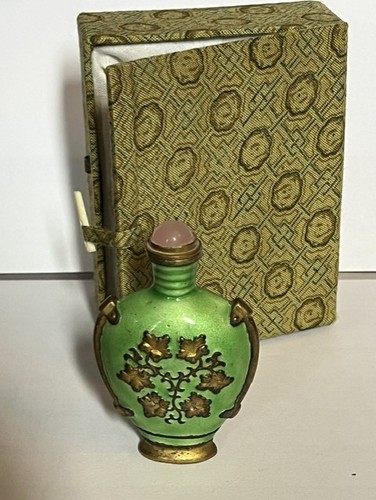 Vintage green gold enamel - vintage,