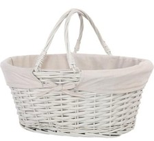 Milisten Hand -woven picnic Basket with Handles ,Swing Handle Wicker Shopping