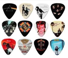 Premium Guitar Plectrums | 12 Classic Album Cover Picks Set