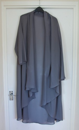 Grey chiffon long - , waterfall