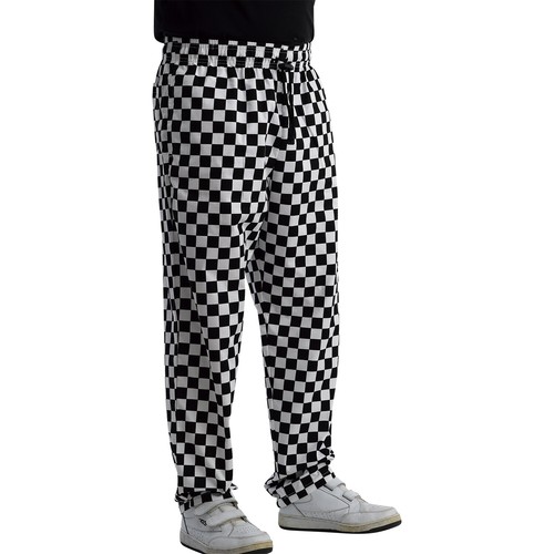 Black white check chefs - white,