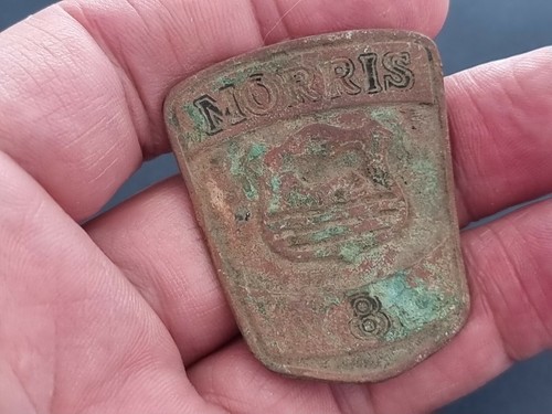 Morris brass bonnet badge - morris, 8