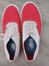 VANS DX Blocked  Unisex  Canvas Trainers Authentic Classic White Red - UK 8 VGC
