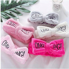 Soft Fleece Fluffy Elastic Headband Makeup Cosmetic Facial Shower Spa Hair Band