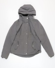 Hollister Womens Grey Parka S Casual Hooded Jacket