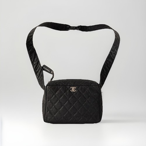 Vintage chanel black quilted - black,