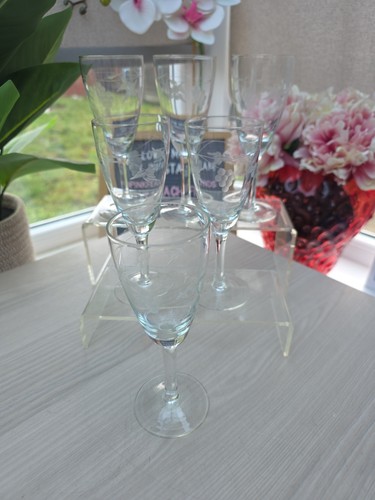 Set etched wine glasses - wine,