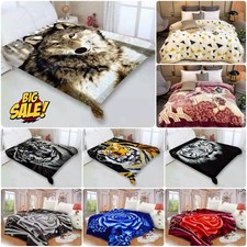 Super Soft Heavy Weight Warm Bed Throw Reversible 2 Ply Blanket Sided King Size