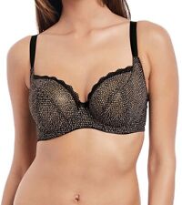 Freya Summer Haze Bra Black Beige Mocha Spot Size 32D Underwired Balcony 3991 