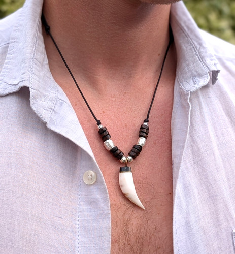 Mens necklace shark - mens,