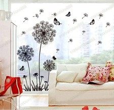 Dandelion Flowers Wall Stickers Transparent Wallpaper Decor Art Decal Home DIY