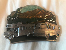 Vintage Siskiyou Motor Home Enthusiast Enamel Belt Buckle 1987 winnebago