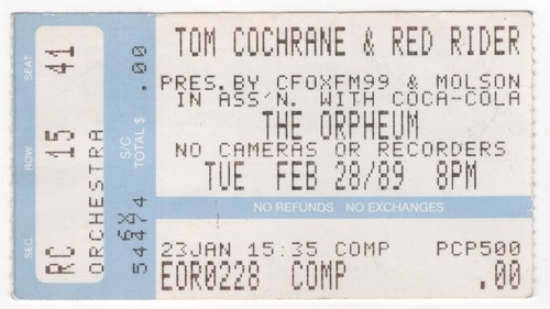 Tom cochrane and red - cochrane,