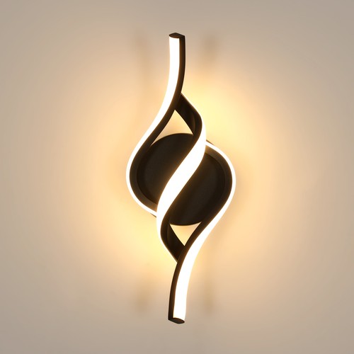 Black modern led wall light - black,
