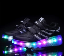 Boys Girls Kids LED Wheel Trainers Kids Flash Roller Skate Sneakers Skates Shoes