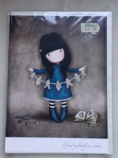 Santoro Blank Card Gorjuss Collection -I Found My Family In A Book NWT VTG 2009