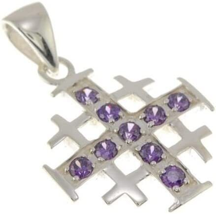 Jerusalem cross pendant - jerusalem, white