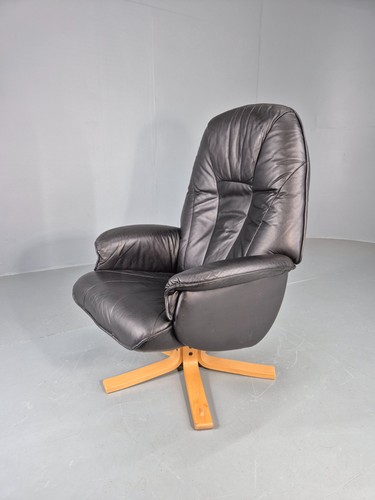 Vintage leather swivel recline - leather,
