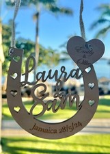 Wedding Wooden Horseshoe Personalised gift for Bride , Lucky Charm For Bride