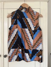 Stunning Geometric Massimo Dutti pleated evening top sz 12