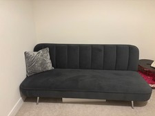 NEXT Soft Velvet Dark Grey Stella Click Clack Sofa Bed – Immaculate Condition