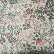Vintage Cottagecore Lined Curtains Pink Floral Mereworth Grafton 37''w x 41''d