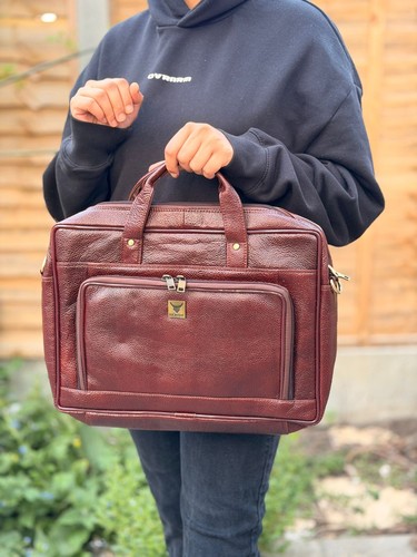Vintage brown genuine leather - brown,
