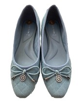 Anne Klein inflex padded ladies lightblue shoes withlittle Bow locket,size 61/2￼