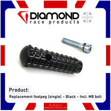 Diamond - Replacement Footpeg For Diamond Rearsets - M8 Bolt - Black - Single