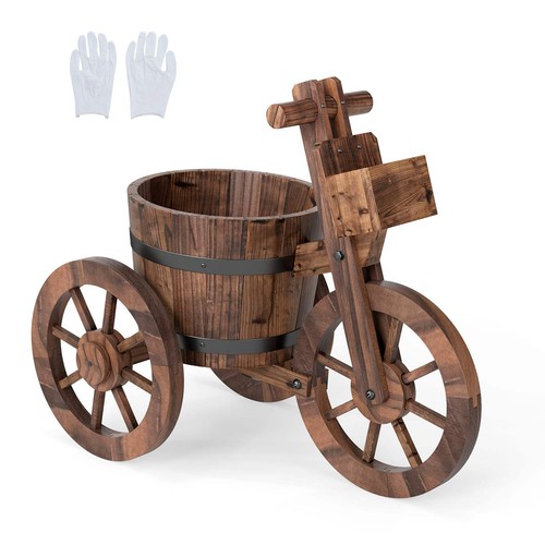 Barrel tricycle planter with - barrel,