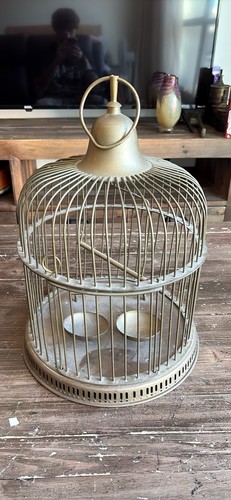 Antique solid brass bird - solid,