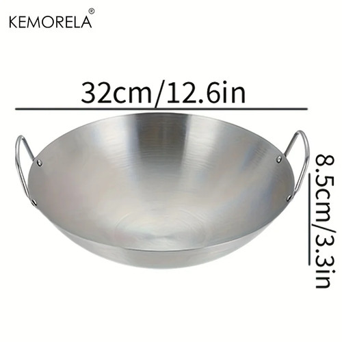 Large stainless steel - large, wok