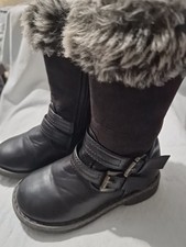 Matalan Girls Fur Trim Mid