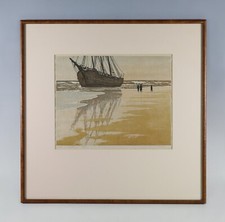 Robert Leslie Howey (1900-1981) Signed Original Woodcut "After the Gale" 28/100