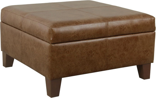Brown faux leather square - brown,