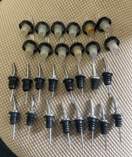 28 Spirit Bottle Drink Pourers Oil Bottle Drizzler  Stainless Steel & Plastic