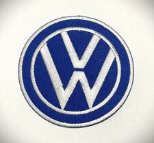 VW CAR ROUND BLUE LOGO BADGE/PATCH IRON/SEW EMBROIDERD BADGE