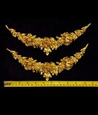 PAIR DECORATIVE MOULDING ANTIQUE GOLD GILT OR WHITE WALL FURNITURE DECORATION