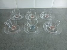 Last One! Set Of 6 Lavazza Amodo Mio Glass Espresso Cups and Saucers Free P&P