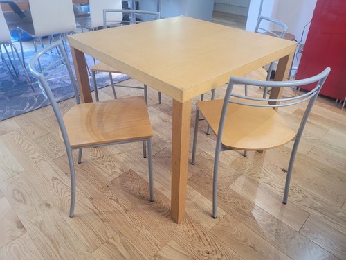 Muji table and chairs - table,