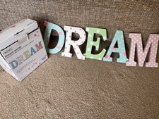 Next "DREAM" Coloured Wooden Letters For The Nursery Suitable For Wall Hanging