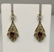 9ct gold filligree garnet - 9ct,