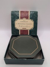 Clover Leaf Melamine Coasters X 6 For Living And Giving Vintage Khaki Green