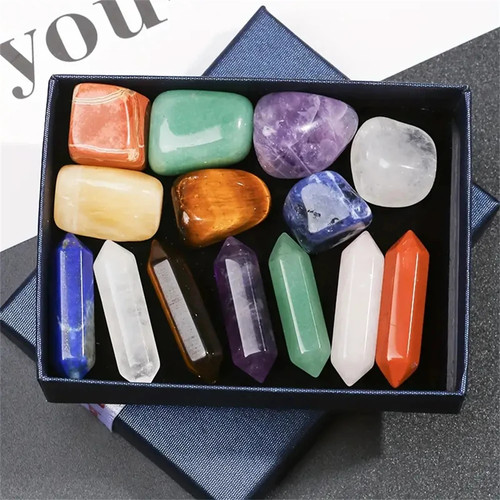 14pcs quartz crystal chakra - 14pcs,