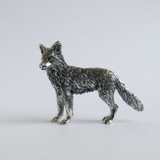 Wolf figurine solid sterling - wolf,