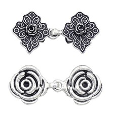 Alloy Rose/Leaf Sweater Clip