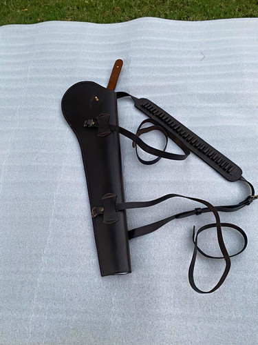 Leather saddlery gun holster - leather,