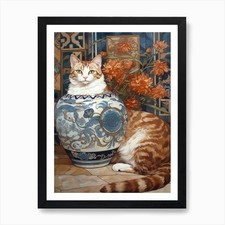Aster With A Cat 1 Art Nouveau